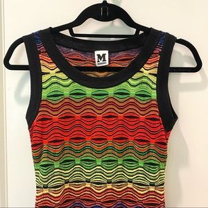 Missoni Knitted Sleeveless Dress in Red, Green, Blue